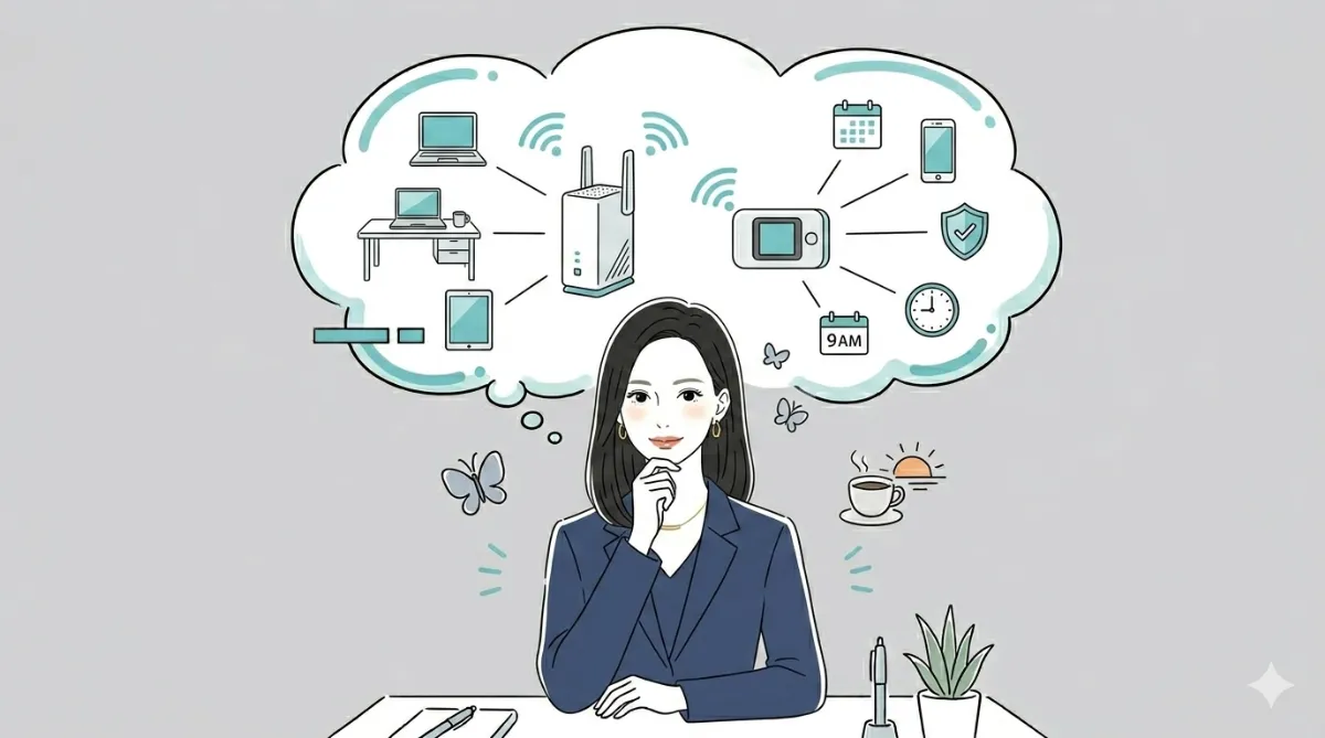 夜職女性向け・工事不要のインターネット回線の選び方【ホームルーターと光回線をわかりやすく比較】